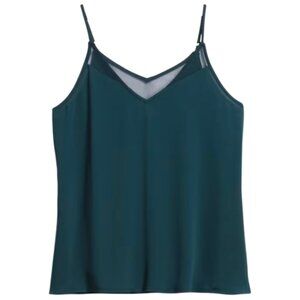 Sophie Rue | Teal Green Nella Sheer Detail Sleeveless Blouse | L
